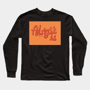 Orange irish "Alright Hi" Slang design Long Sleeve T-Shirt